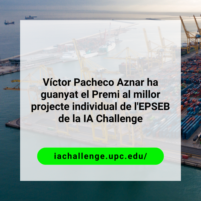 Víctor Pacheco Aznar ha guanyat el Premi al millor projecte individual de l'EPSEB de la IA Challenge