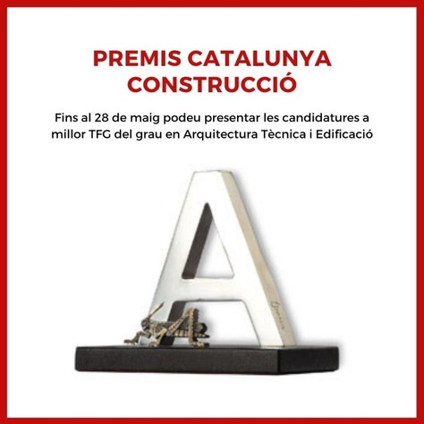 Convocada la 18a edició dels Premis Catalunya Construcció