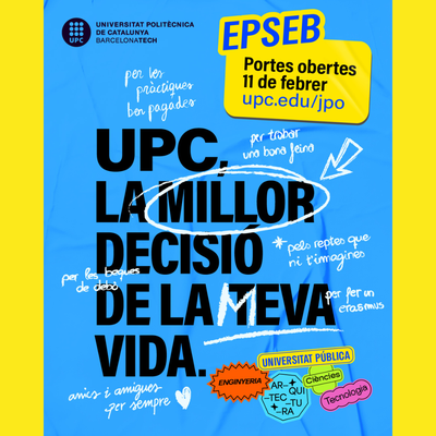 Jornada de Portes Obertes del grau en Arquitectura Tècnica i Edificació i del grau en Enginyeria en Geoinformació i Geomàtica.