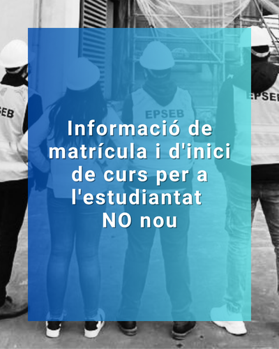 Avaluació del quadrimestre en curs i informació de la matrícula del proper quadrimestre