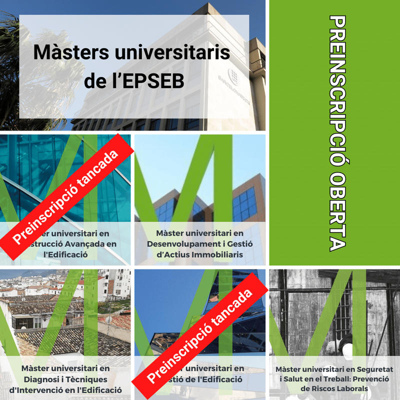 Preinscripció oberta als màsters universitaris impartits a l'EPSEB
