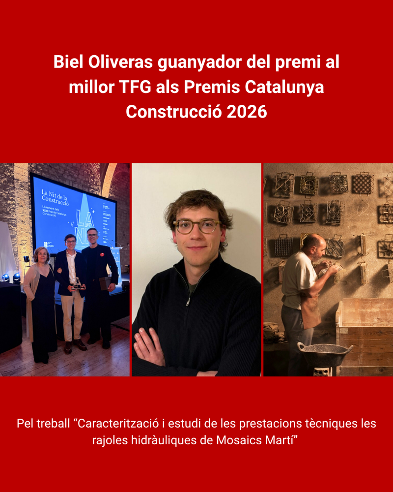 Biel Oliveras ha guanyat el premi Catalunya Construcció 2026 al millor TFG
