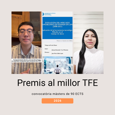 Premis al millor TFE convocatòria màsters de 90 ECTS 2026
