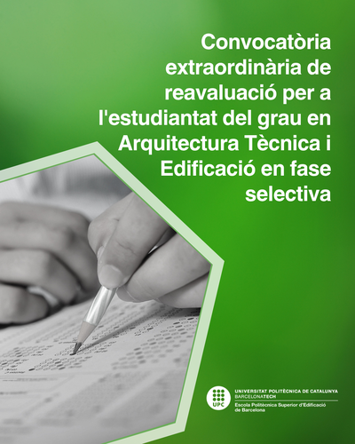 Reavaluació extraordinària per a l'estudiantat en fase selectiva del GATE