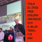 Un estudiant de l'EPSEB, guanya el Premi Catalunya Construcció 2019 al millor treball de fi de grau