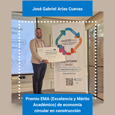 El titulado de la EPSEB, José Gabriel Arias Cuevas, gana el "Premio EMA"