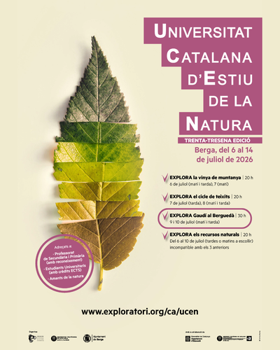 Curso "EXPLORA Gaudí i el Berguedà" de la Universitat Catalana d'Estiu de la Natura 2026: Inscripciones abiertas