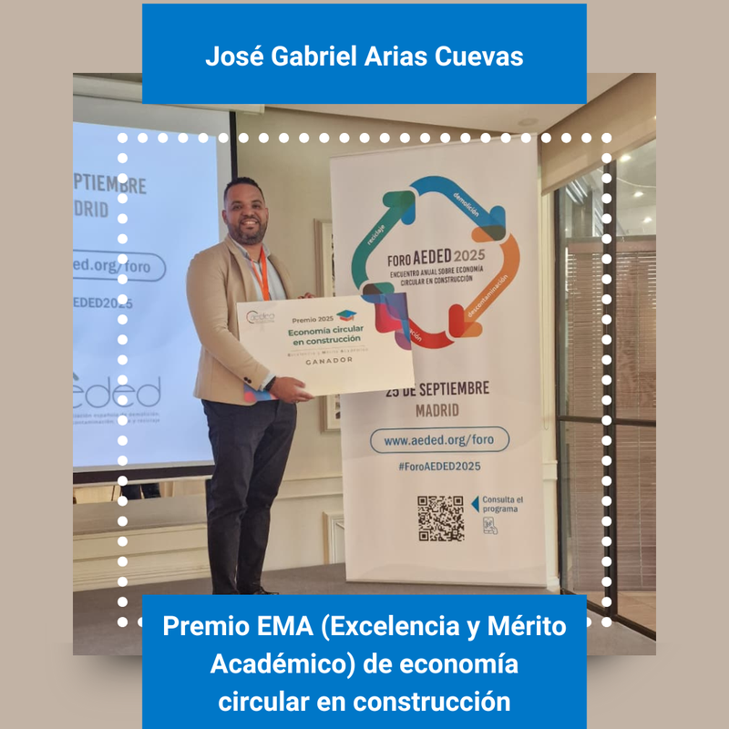 El titulado de la EPSEB, José Gabriel Arias Cuevas, gana el "Premio EMA"